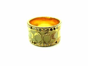COACH Coach signature rhinestone ring ring accessory approximately 14 number lady's gold group DE1426