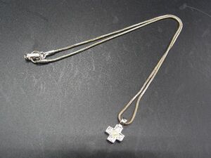 ■美品■ SWAROVSKI スワロフスキー クリスタル クロス 十字架 ネックレス ペンダント アクセサリー シルバー系×クリア DE2372