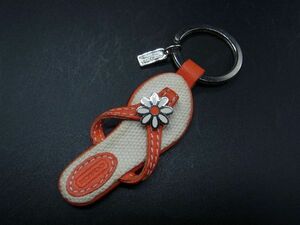 # beautiful goods # COACH Coach canvas × leather beach sandals key holder key ring bag charm silver group DE2412