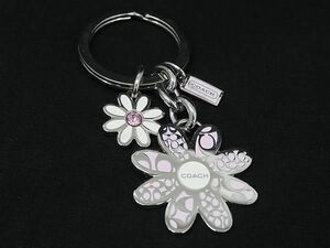 # beautiful goods # COACH Coach signature flower flower key holder key ring bag charm lady's silver group × pink series DD6805