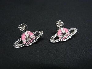 1円 Vivienne Westwood ヴィヴィアンウエストウッド オーブ ラインストーン ピアス アクセサリー シルバー系×ピンク系 AZ2982