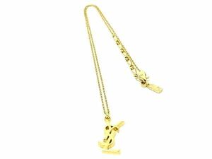 1円 ■新品同様■ YVESSAINTLAURENT イヴサンローラン ヴィンテージ ネックレス ペンダント アクセサリー レディース ゴールド系 AY2674