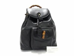 1 иен # прекрасный товар # GUCCI Gucci 008*1705*0030 кожа bamboo кожа мешочек type рюкзак рюкзак женский оттенок черного AY4809