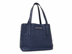 1 иен # прекрасный товар # JIMMY CHOO Jimmy Choo Mini Sara кожа Star en Boss большая сумка ручная сумочка женский темно-синий серия AY4825