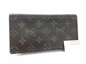 1円 LOUIS VUITTON ルイヴィトン M61823 モノグラム ポルトバルール カルトクレディ 長財布 ウォレット 札入れ ブラウン系 AZ4384