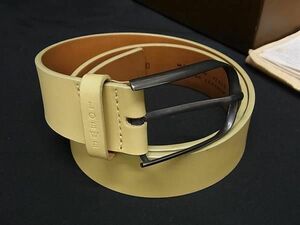 1 jpy # beautiful goods # LOEWE Loewe leather silver metal fittings belt declared size 42/70 men's yellow group AY3691