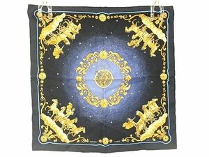 1円 ■極美品■ HERMES エルメス COSMOS【コスモス 宇宙観】カレ45 プチカレ ガヴロッシュ シルク100％ スカーフ ネイビー系 FA7442