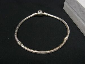 1円 ■美品■ PANDORA パンドラ SV925 ブレスレット バングル アクセサリー レディース シルバー系 AY4607