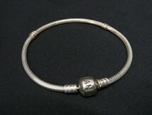 1円 ■美品■ PANDORA パンドラ SV925 ブレスレット バングル アクセサリー レディース シルバー系 AY4607_画像2