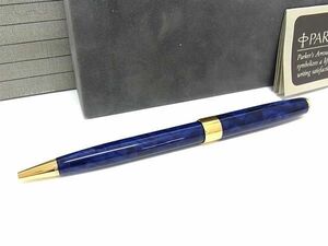 1円 ■極美品■ PARKER パーカー ソネット ツイスト式 ボールペン 筆記用具 文房具 ステーショナリー ブルー系×ゴールド系 AY4627