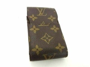 1円 ■美品■ LOUIS VUITTON ルイヴィトン M63024 モノグラム エテュイ シガレットケース 煙草ケース ブラウン系 AY4673