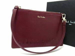 1円 ■極美品■ Paul Smith ポールスミス レザー コインケース マルチケース 小物入れ レディース ボルドー系 AY4724