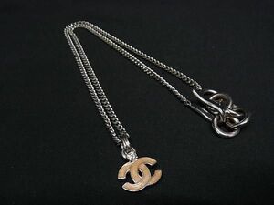 1円 ■美品■ CHANEL シャネル ココマーク ネックレス ペンダント アクセサリー レディース ベージュ系×シルバー系 FA8167