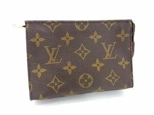 1円 ■美品■ LOUIS VUITTON ルイヴィトン M47546 モノグラム ポッシュ トワレット15 メイクポーチ マルチケース ブラウン系 AZ4340