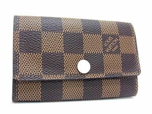 ■極美品■ LOUIS VUITTON ルイヴィトン N41624 ダミエ ミュルティクレ6 6連 キーケース 鍵入れ レディース ブラウン系 AY2282