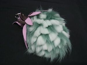 # ultimate beautiful goods # FENDI Fendi fur × leather fruit pompon charm key holder key ring green group AY0860