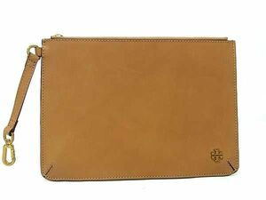 ■美品■ TORY BURCH トリーバーチ レザー ポーチ マルチケース 小物入れ レディース メンズ ブラウン系 DD7782