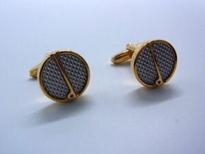 ■美品■ dunhill ダンヒル カフリンクス カフスボタン アクセサリー 紳士 メンズ シルバー系×ゴールド系 DD8057