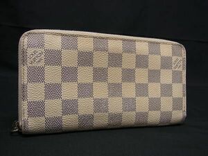 1円 LOUIS VUITTON ルイヴィトン N60019 ダミエアズール ジッピーウォレット ラウンドファスナー 長財布 ウォレット アイボリー系 FC4015