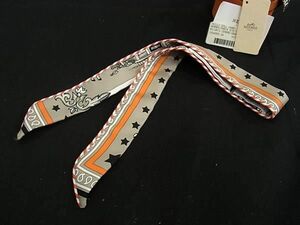 1円 ■美品■ HERMES エルメス Hermes paris station【エルメスパリステーション】シルク100% ツイリードール スカーフ グレー系 FA4426