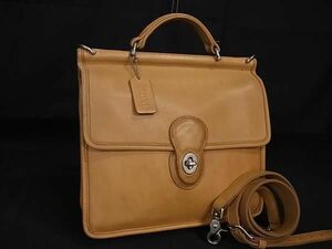 1 jpy COACH Coach Old Coach Vintage USA America made leather 2WAY handbag shoulder bag light brown series BI2427