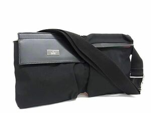 1 иен # превосходный товар # GUCCI Gucci 28566 нейлон × кожа сумка "body" поясная сумка мужской оттенок черного EA2259