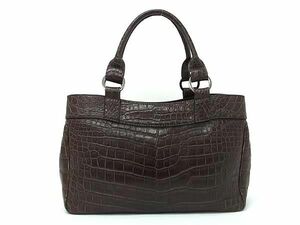 1 иен # первоклассный # подлинный товар # прекрасный товар # Takechitakechi крокодил большая сумка ручная сумочка женский темно-коричневый серия BK1181