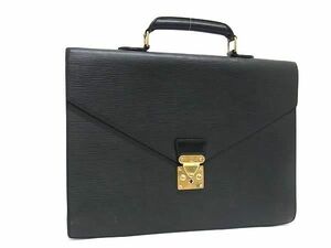 1円 LOUIS VUITTON ルイヴィトン M54412 エピ セルヴィエット アンバサダー ビジネスバッグ ブリーフケース ノワール ブラック系 BJ3159