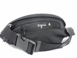 1 jpy # as good as new # agnes b. Agnes B nylon Cross body belt bag shoulder bag men's lady's black group BF8093