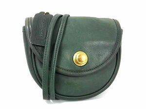1 jpy # beautiful goods # COACH Coach 006 Old Coach Vintage USA America made leather Cross body shoulder bag green group BK1832