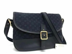 1円 ■美品■ LOUIS VUITTON ルイヴィトン M92672 ベランジェール モノグラムミニ クロスボディ ショルダーバッグ ネイビー系 AY4960