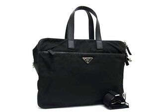 1円 ■美品■ PRADA プラダ テスートナイロン ダイヤルロック付き 2WAY ビジネスバッグ ハンドバッグ ショルダー ブラック系 AY4860