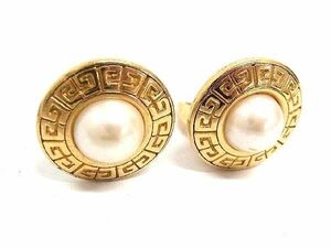 1 jpy # beautiful goods # GIVENCHYji van si. Vintage pearl clip type earrings ak surrey lady's gold group AZ4412