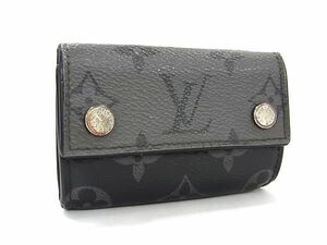 1円 LOUIS VUITTON ルイヴィトン M45417 モノグラムエクリプス ディスカバリー コンパクトウォレット 三つ折り 財布 ブラック系 FA8162