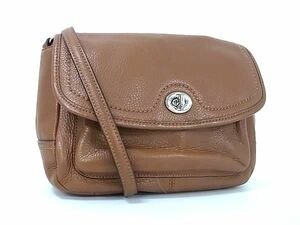 1 jpy # beautiful goods # COACH Coach F28725 leather Cross body shoulder bag diagonal .. shoulder .. lady's brown group BK1831
