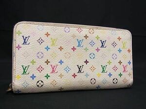 1円 LOUIS VUITTON ルイヴィトン M60274 モノグラムマルチカラー ジッピーウォレット ラウンドファスナー 長財布 アイボリー系 AZ4484