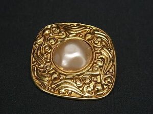 1 иен # превосходный товар # CHANEL Chanel жемчуг булавка брошь значок аксессуары женский оттенок золота BK2096