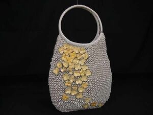 1 jpy ANTEPRIMA Anteprima PVC wire flower handbag tote bag shoulder shoulder .. lady's ivory series × yellow group BI2396