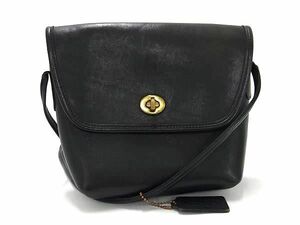 1 jpy # beautiful goods # COACH Coach 9919 Old Coach Vintage America made USA leather Cross body shoulder bag black group BJ3281