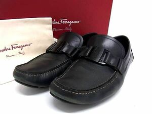 1円 Salvatore Ferragamo フェラガモ ヴァラ レザー ローファー 表記サイズ 8 (約25.5cm) 靴 シューズ メンズ ブラック系 BL0832