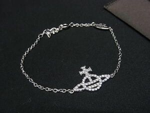 1円 ■極美品■ Vivienne Westwood ヴィヴィアンウエストウッド オーブ ラインストーン ブレスレット アクセサリー シルバー系 BF7997