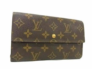 1円 LOUIS VUITTON ルイヴィトン M61215 モノグラム ポルトトレゾール インターナショナル 三つ折り 長財布 ウォレット ブラウン系 FA8218