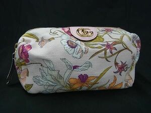 1 jpy GUCCI Gucci Japan limitation canvas flora flower floral print cosme pouch multi case case lady's pink series AX7277