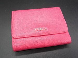 ■美品■ FURLA フルラ レザー 三つ折り 財布 ウォレット 札入れ 小銭入れ ピンク系 DE2661