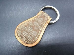 COACH Coach signature canvas key holder key ring bag charm lady's men's brown group × silver group DE2765