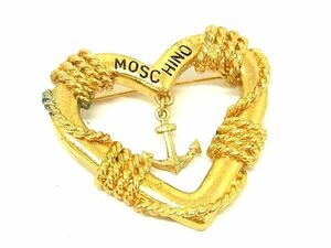 MOSCHINO Moschino Heart pin brooch pin badge accessory lady's gold group DD6882