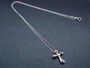 1円 ■美品■ TIFFANY＆Co ティファニー エルサペレッティ スモールクロス SV925 ネックレス ペンダント アクセサリー シルバー系 FA5588