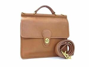 1 jpy COACH Coach Old Coach Vintage America made USA leather 2WAY Cross body shoulder handbag brown group BJ3235