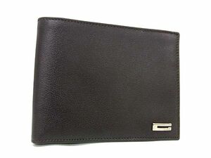 1 иен # прекрасный товар # GUCCI Gucci 034 1502 8466 кожа двойной бумажник бумажник . inserting мужской темно-коричневый серия FC5657