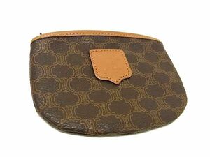 1 jpy # ultimate beautiful goods # CELINE Celine Macadam pattern PVC× leather coin case coin perth change purse . men's lady's brown group FC5689